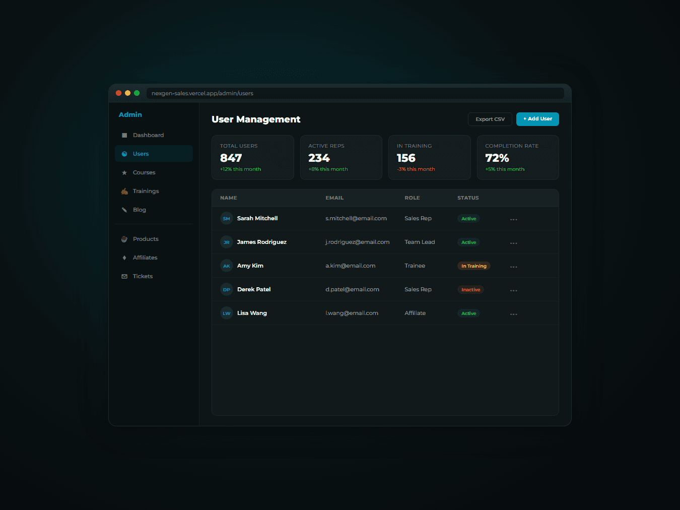 NexGen Sales screenshot